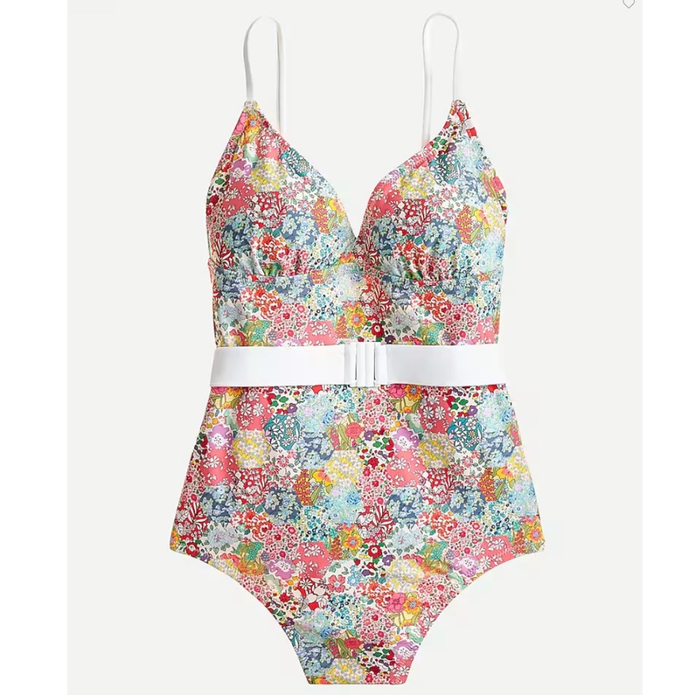 J.CREW Belted one-piece in Liberty® Patchwork Dream floral SIZE 6 NWT